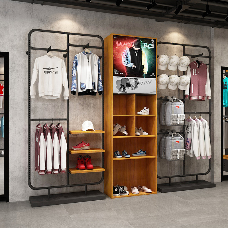 Ropa display rack directo de fábrica al por mayor deportes rack negro tablero Plaid armario multi-funcional de almacenamiento