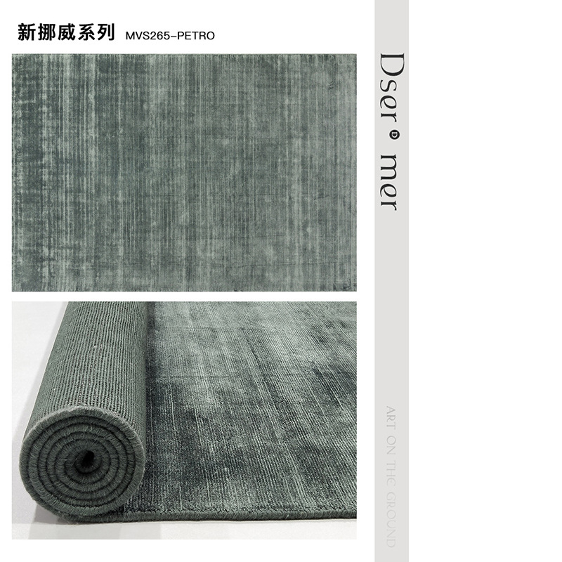 Nueva alfombra tejida a mano sala de estar fácil de cuidar alfombra de cama de dormitorio India importación pesada alfombra mercerizada