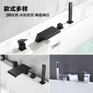Wholesale Waterfall Bathtub Side Shower Faucet Seat Type Four-Piece Set Split Hot and Cold Faucet Large Waterfall