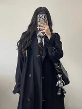 黑色风衣外套女中长款小个子2025新款春春季今年英伦风感