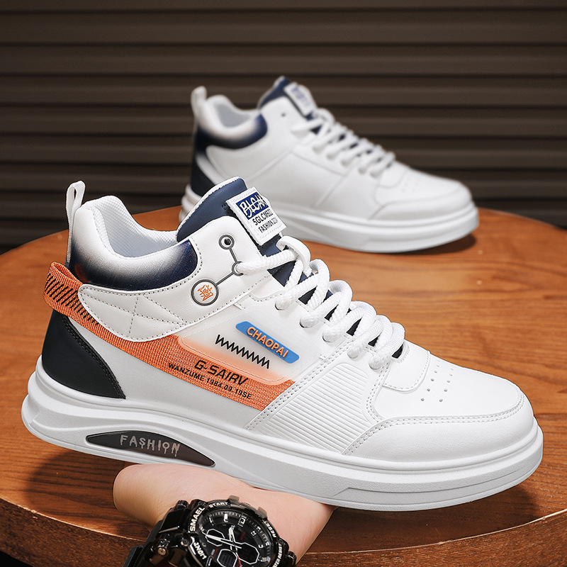 Heren herfst winter trends, veelzijdige casual board schoenen, student sport leren oppervlak, waterdicht en antislip dik_voghion.com