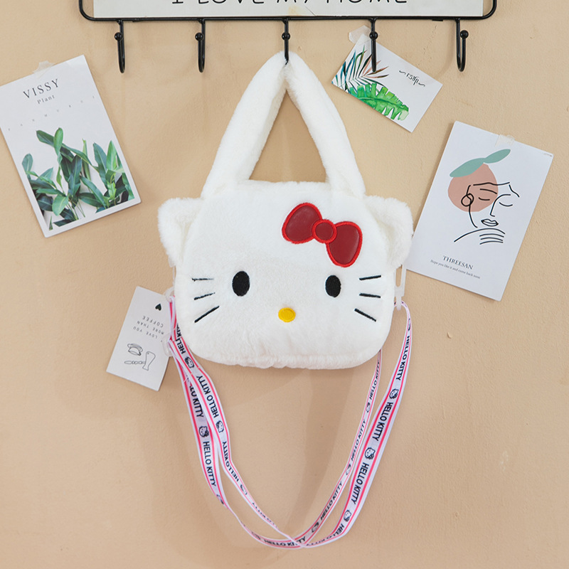 メーカー卸売ベルベットバッグ玩具クロミ斜めショルダーバッグいちご熊ぬいぐるみ日系ハンドバッグサンリオ|undefined