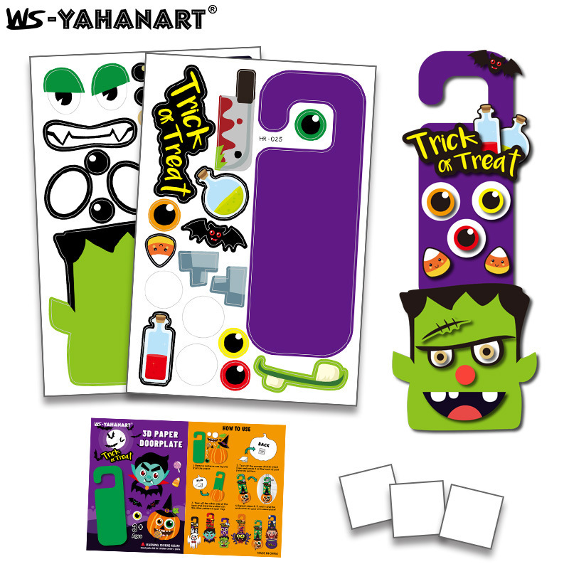 Calcomanías de Expresiones de Monstruos para Juegos DIY de Papel Estucado para Halloween