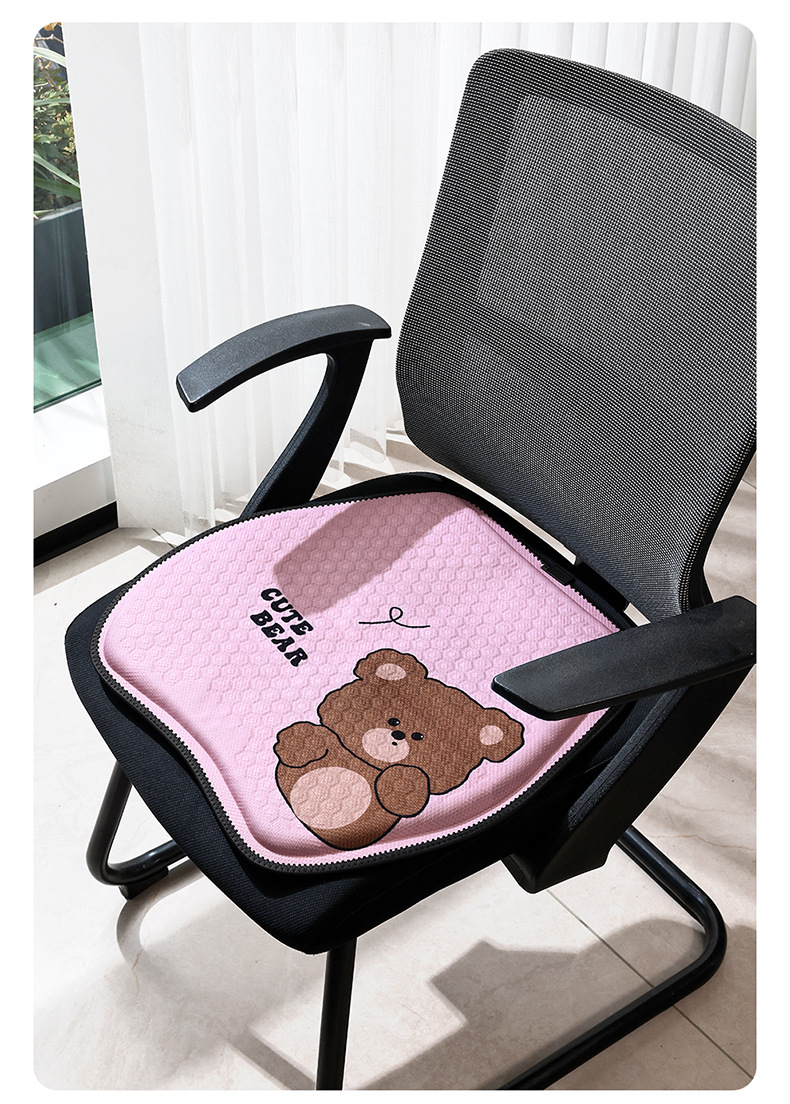 Factory direct summer cartoon honeycomb gel car seat cushion ice cushion office seat cushion breathable silicone cold cushion