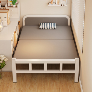 Single Bed, Home Foldableing Bed, Rental Room, Small Bed, Bedroom Extra Bed 1.2m Simple Bed for Adults, 1.5m Double Bed