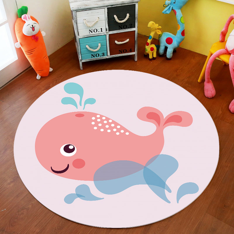 Transfronteriza de dibujos animados alfombra redonda dormitorio lindo cama completa estera de noche engrosada de terciopelo de cristal alfombra del piso de los niños alfombra de la habitación