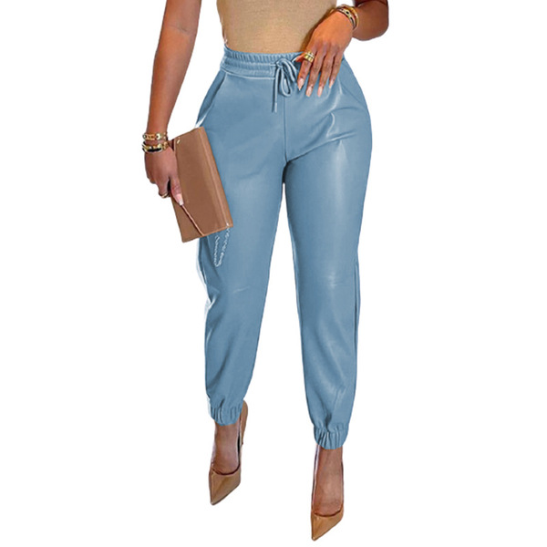 Summer solid color polyurethane trousers for leisure