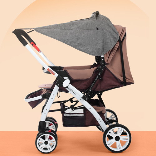 High-View Dual-Direction Baby Stroller Sunshade Accessory, Blackout Sun Protection UV Sunscreen Rain Canopy, Universal Best Seller