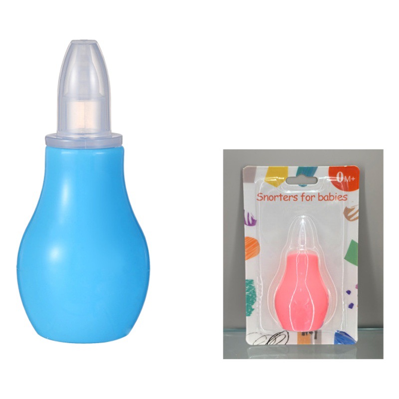 Inglés tarjeta-montado bomba recién nacido bebé aspirador nasal frío limpiador nasal silicona bebé aspirador nasal