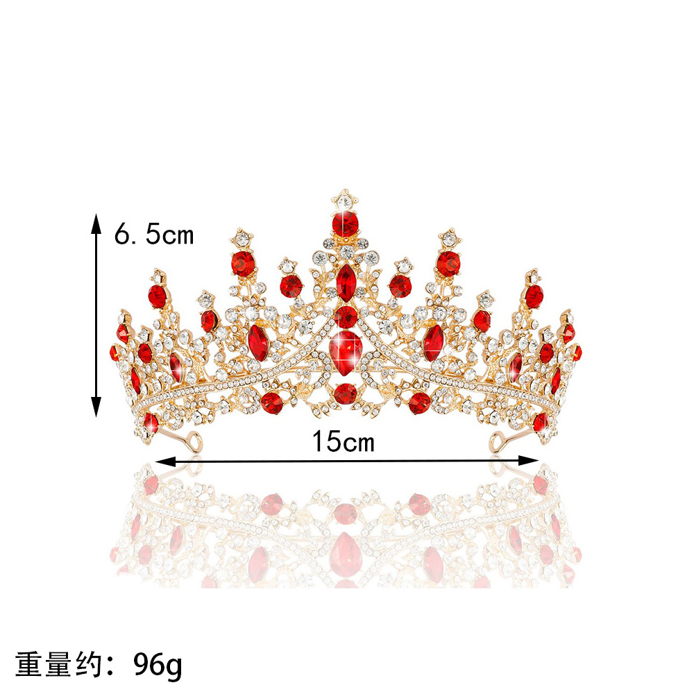 Estilo europeo transfronterizo nupcial corona de aleación accesorios para el cabello boda rhinestone diadema electrochapado cumpleaños corona cena boda tocado