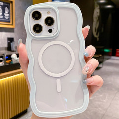 新款透明磁吸iphone15promax手機殼適用蘋果15簡約14外貿13代發12