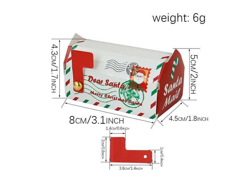 12g Weight Candy box Event & Party Supplies 1 Piece Quantity Wedding, Party Occasion Christmas Festival Santa Claus, Letter, Snowflake Pattern Christmas Santa Claus Letter Snowflake Wedding Party Candy Box 无