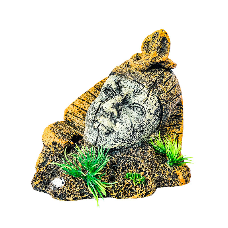 Decorativo paisaje acuario pecera decoración Faraón estatua resina decoración paisaje decoración casa escondite casa