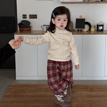 儿童服装冬季2025新款韩版童装宝宝衣服秋冬款女童加厚格子裤套装