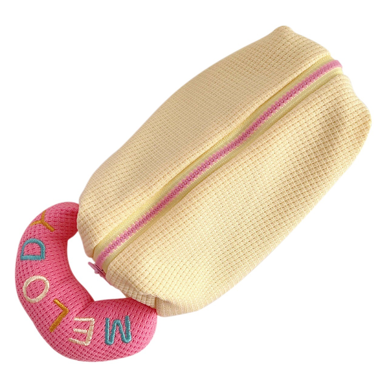 Caja de lápiz de crema Puff tela a cuadros bolsa de almacenamiento de felpa caja de lápiz de gran capacidad bolsa de almacenamiento de papelería de estudiante lindo