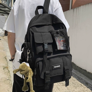 2026开学季新款大中学生书包韩版潮流工装背包大容量挂件双肩包包
