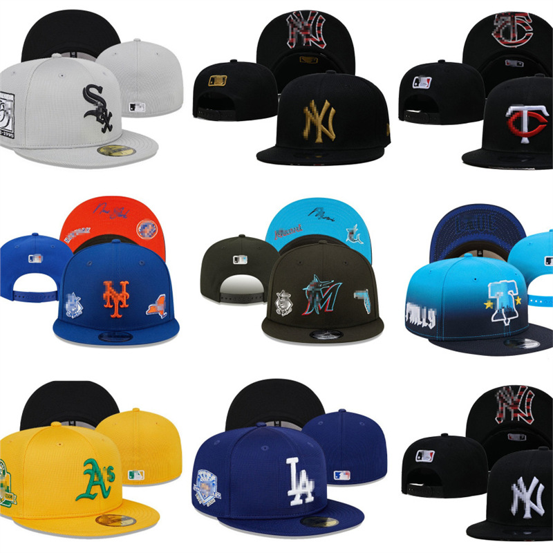 Dodgers Yankees Gorra de béisbol MLB Sombrero plano bordado para hombres y mujeres Sombrero de hip-hop americano Sombrero grande