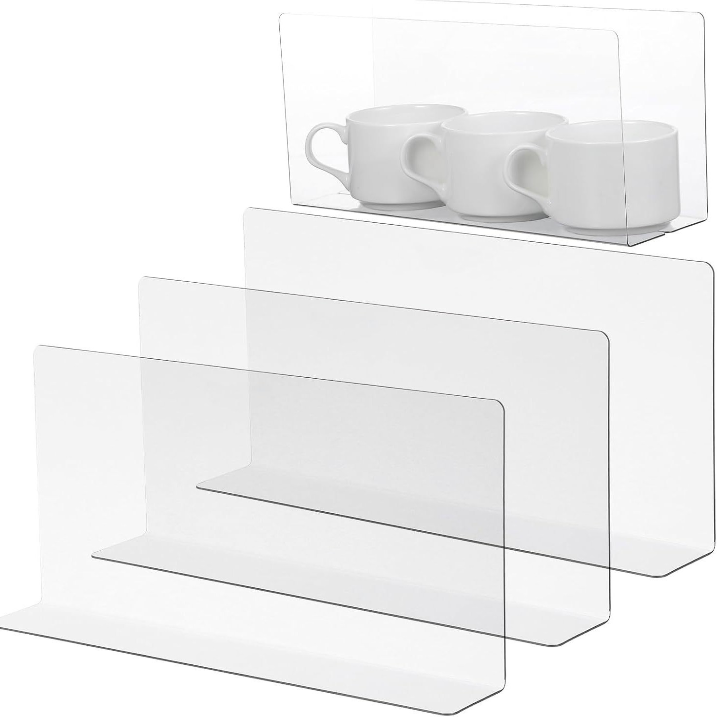 跨境热销透明亚克力隔板药房隔板L形分隔器加厚卡板用于橱柜分类