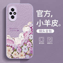 油絵の花に適した Honor 300 携帯電話ケース女性 200Pro シリコーンレザーテクスチャストラップハイエンド 80Pro 保護カバー