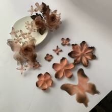 立体定型仿烫花枯叶蝶色头饰薄纱花片古风汉服饰品diy服装辅料
