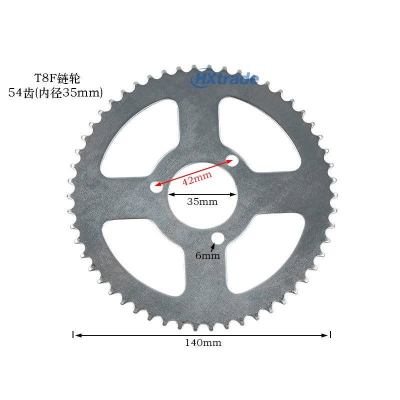 49Cc Mini Motorcycle Electric Gasoline Scooter T8F Gear 44 54 64 74 Tooth Chain Sprocket Chainring
