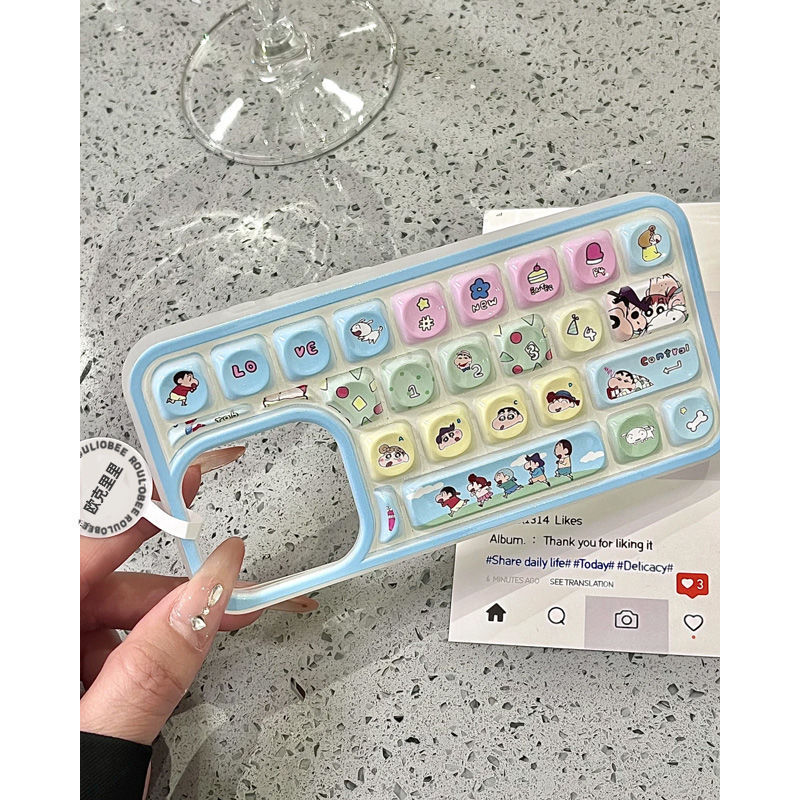 Cute three-dimensional keyboard shell for Apple 16PROMAX lovers phone shell iPhone15 explosion 14 soft shell 11