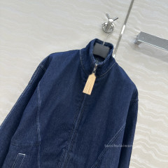 深色牛仔夹克外套女 复古洗水宽松百搭拉链长袖开衫秋季 AW80962