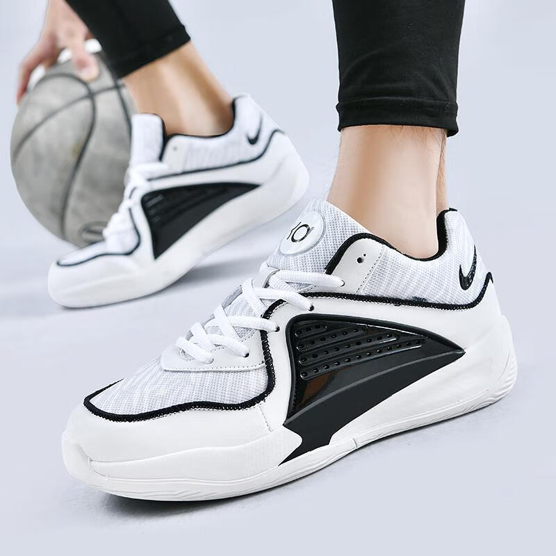 Zapatillas de baloncesto Durant KD15 de corte bajo combate real hombre cojín de aire resistente al desgaste amortiguador transpirable zapatillas de deporte con sonido de fricción zapatos de mujer image 14