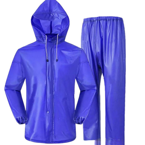 Thickened Single Person Raincoat for Heavy Rain, Full-Body Men's and Women's Adult Outdoor Work Separate Raincoat and Rain Pants Set