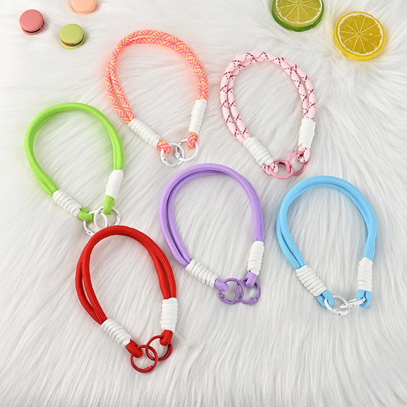 6mm Phone Ins-Style Dopamine Woven Wrist Strap Short Lanyard Universal Wristband Hand Rope Keychain Camera