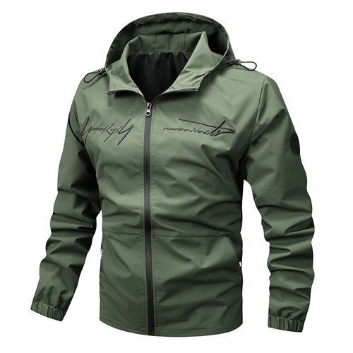 Spring and Autumn New Men's Jacket Overcoat Hooded Loose Casual Embroidered Baseball Top Trendy Top Foreign Trade Cross-border Wholesale