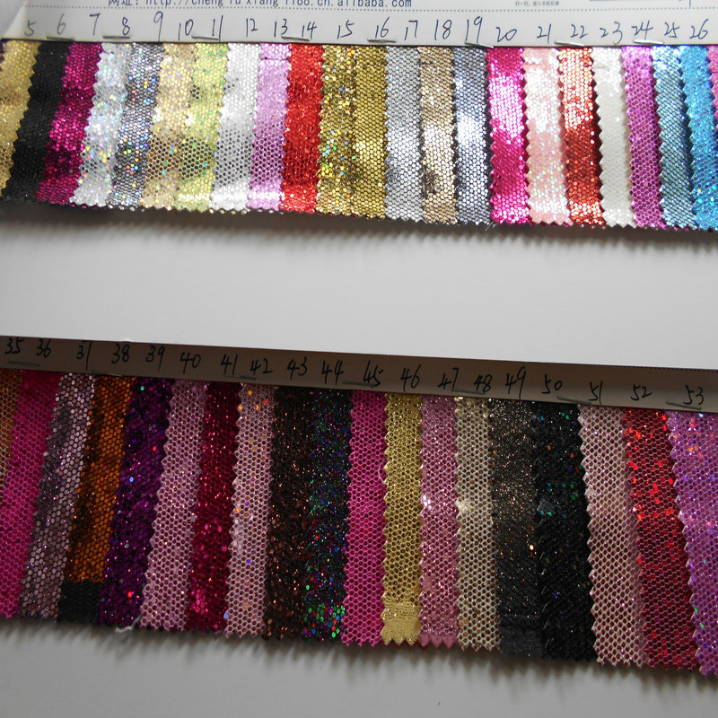 新款环保镭射星空亮片PU格力特小方格镭射格利特PU人造革箱包面料