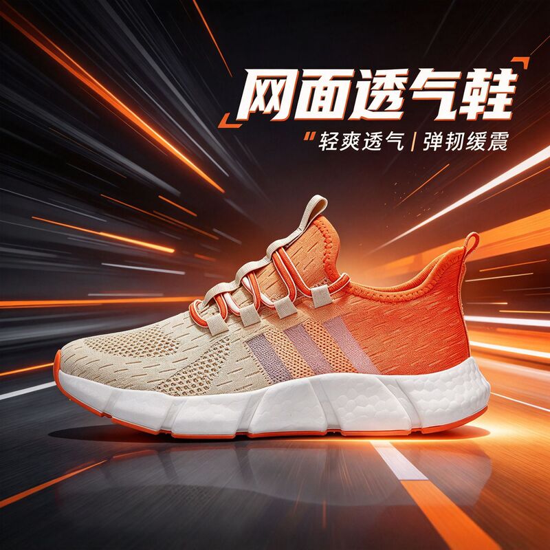 Gradient color cross-border foreign trade Men's Shoes summer breathable popcorn soft bottom casual sneaker mesh shoes men's running shoes Gradient color cross-border foreign trade Men's Shoes summer breathable popcorn soft bottom casual sneaker mesh shoes men's running shoes