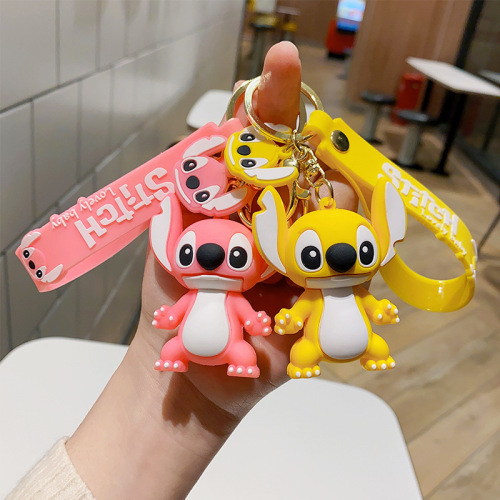 Cartoon cute Stitch keychain soft plastic personalized doll car bag pendant buckle pendant small gift wholesale
