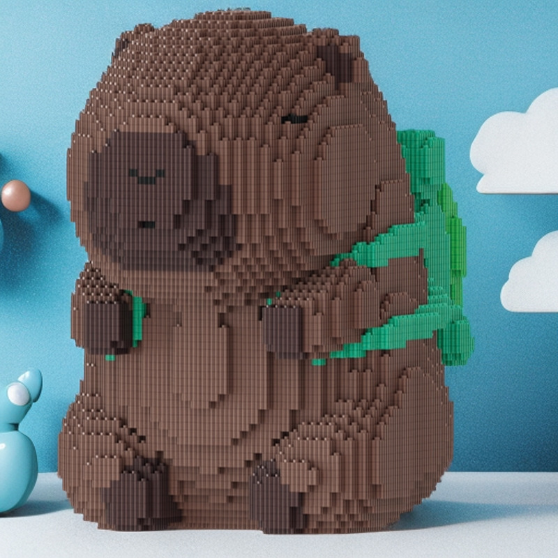 新しいカピバラは、レゴビルディングブロックと互換性があり、トレンディな手作りのおもちゃ、リビングルームの創造的な装飾モデルギフトに適しています。|undefined
