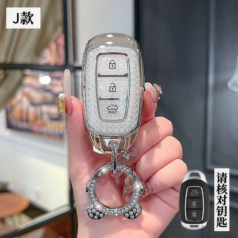 모던 J 모델 - 스마트 3버튼 [크리스탈 화이트 싱글 쉘] + 우주비행사 다이아몬드 버클