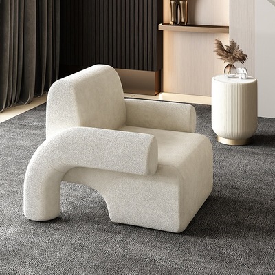 北欧现代简约轻奢创意设计师休闲懒人布艺椅小户型单人客厅沙发|ru