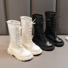 女童高筒凉靴夏季拉链罗马鞋儿童靴子韩版平底鞋长筒靴时尚网红凉