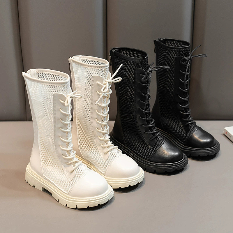 Детские высокие сандалии, летние римские сандалии на молнии, детские сапоги, корейские балетки, высокие сапоги, модные сандалии в стиле интернет-знаменитостей