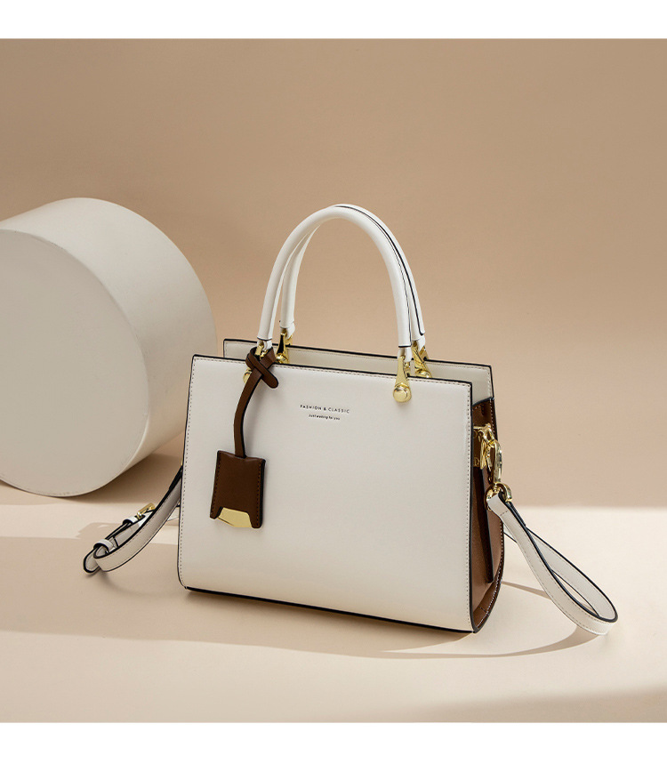 Túi đeo chéo nữ da thật phong cách Lady Dior, thiết kế quai xách tay và đeo chéo, dung tích lớn, kiểu dáng thời trang thu đông — Màu trắng be chi tiết 16