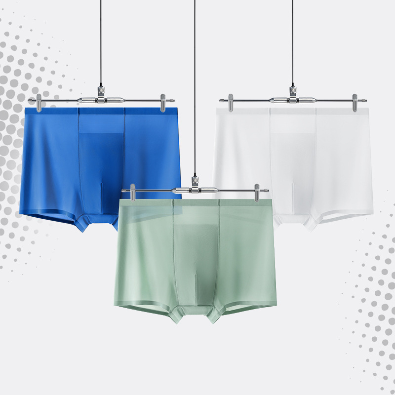X1 Wholesale Summer New Men's Ice Silk Underwear Men's Straight Pants Youth Four Corner Pants Head Summer