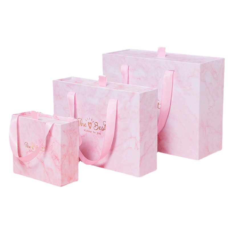 Вытягивание коробки розовая подарочная коробка упаковочная коробка пустая коробка с ручной подарочной коробкой украшения губная помада косметическая коробка ящик выдвижной ящик