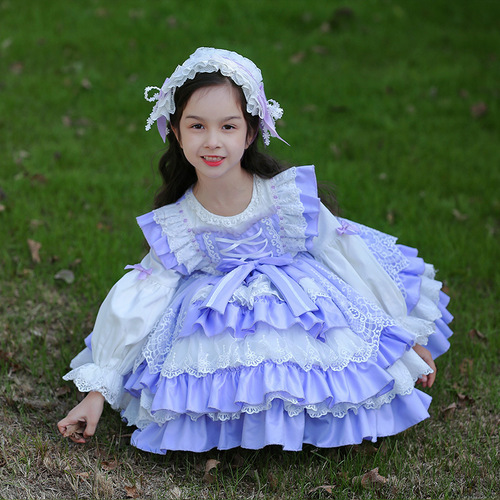 Zhinya Children's Wear 2024 Spring New Arrival Girls' Lolita Princess Dress, Kids' Lolita Tutu Skirt, Baby One-Piece Dress