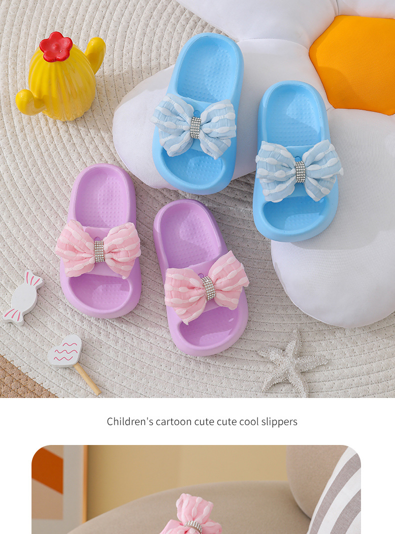 Kinder Damen Sommer süße Schleife Instagram rutschfeste dicke Sohle Indoor Outdoor Wear atmungsaktiv und bequem Koreanisch_voghion.com