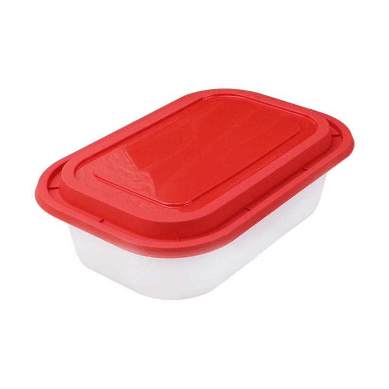 Caja de comidas desechable con cubierta gruesa que se puede imprimir con película interna, caja de comidas rectangular europea, caja de embalaje para llevar personalizada