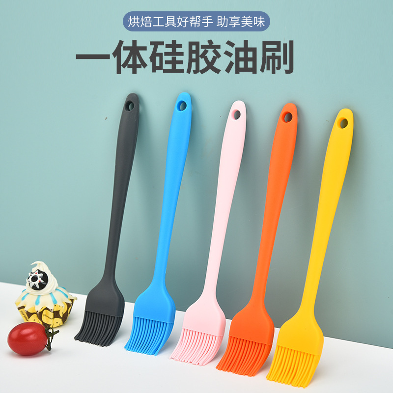 High Temperature Resistant Silicone Oil Brush Integrated Oil Brush Barbecue Brush Silicone Sweep Baking Tool Seasoning Brush Air Fryer Brush