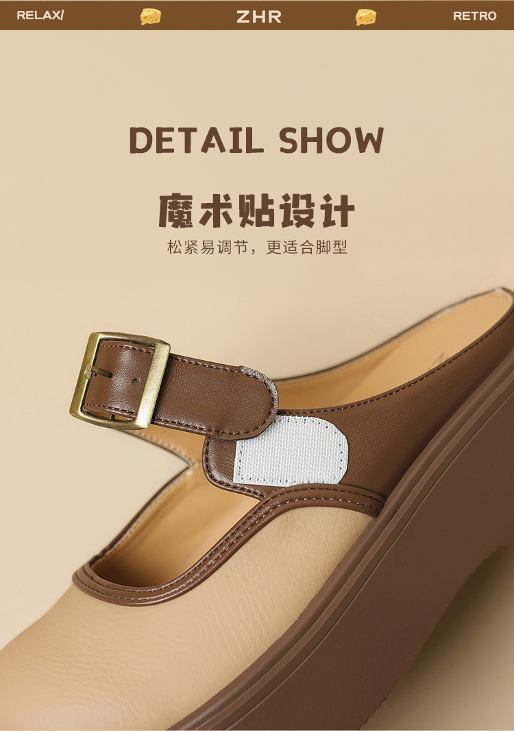 Dép sục Birken đế dày nữ bít mũi quai ngang — Nâu mơ KN77 chi tiết 7