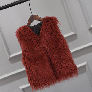 New Children's Autumn and Winter New Imitation Fur Vest Coat Imitation Fox Fur Children's Fur Coat Women's Wear