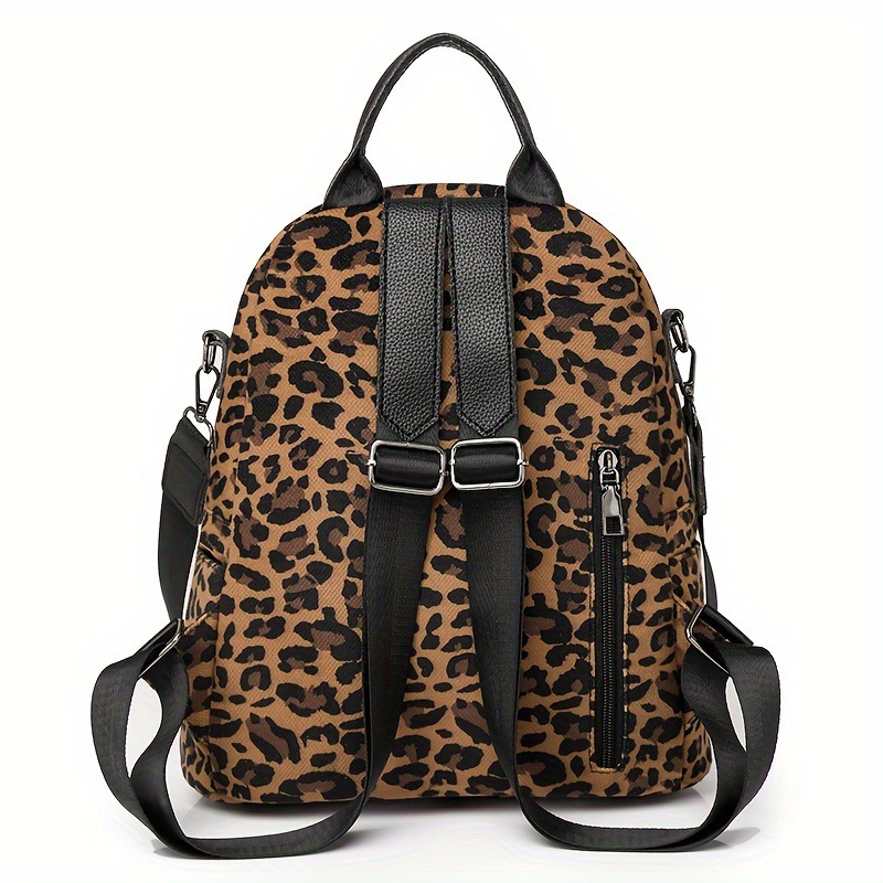 Leopard Print Retro Women's Shoulder Bag And Backpack Set_voghion.com
