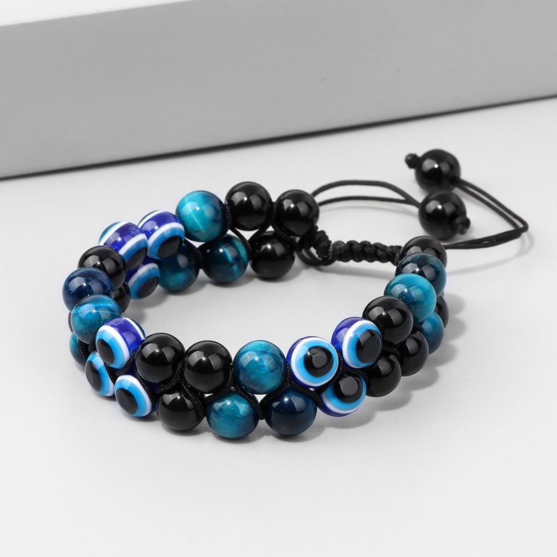 European and American cross-border Devil's Eye jewelry natural agate handmade tiger's eye Stone Men's personalized beaded bracelet wholesale European and American cross-border Devil's Eye jewelry natural agate handmade tiger's eye Stone Men's personalized beaded bracelet wholesale